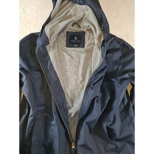 US Polo Assn Youth Hooded Jacket Size XL (18-20). Full Zip‎ Blue Wind Breaker
